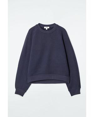 COS Rounded Cotton-Jersey Sweatshirt - Blue