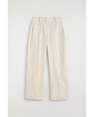 COS Barrel-Leg Pima Cotton Trousers - White