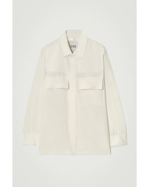 COS Linen-Blend Utility Overshirt - Natural