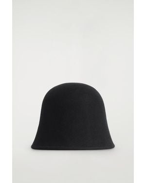 COS Sculpted Wool Bucket Hat - Black