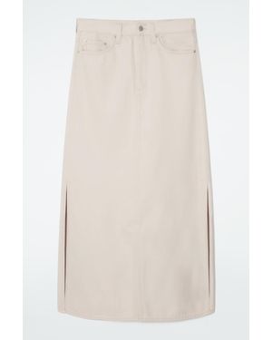 COS Denim Maxi Skirt - Natural
