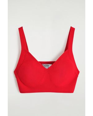 COS Knitted Cotton Bralette - Red