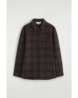 COS Double-Faced Wool Overshirt - Black