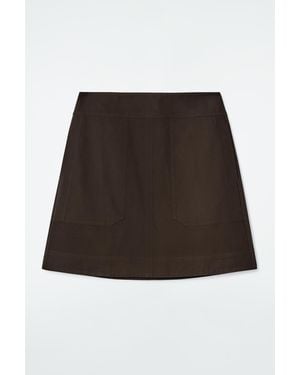 COS Cotton Mini Skirt - Brown