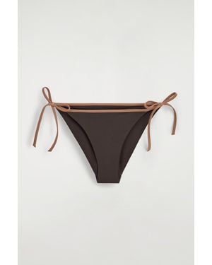COS Contrast-Trimmed Tie-Side Bikini Briefs - Brown