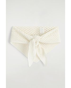 COS Pointelle-Knit Triangle Scarf - Natural