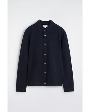 COS Knitted Merino Wool Shirt - Blue