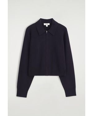 COS Double-Faced Knitted Jacket - Blue