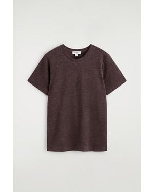 COS Crew-Neck Linen T-Shirt - Brown