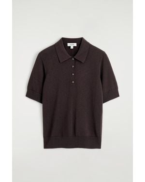 COS Shrunken Wool-Blend Polo Shirt - Blue