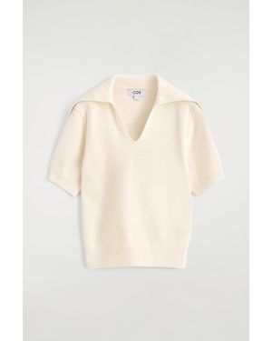 COS Sailor-Collar Knitted Top - Natural
