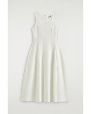 COS Sculpted Cotton Midi Dress - White