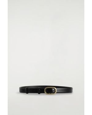 COS Oval-Buckle Leather Belt - Black