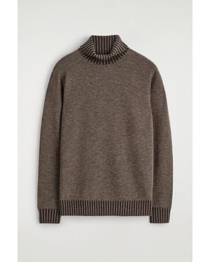 COS Merino-Cashmere Roll-Neck Jumper - Brown