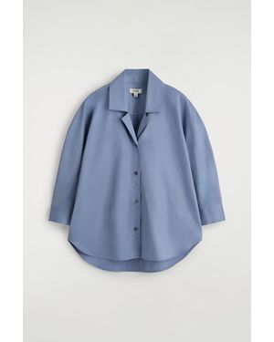 COS Sculptural Cotton Shirt - Blue