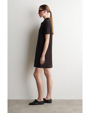 buttoned pima cotton mini dress COS Buttoned Pima Cotton Mini Dress in Black