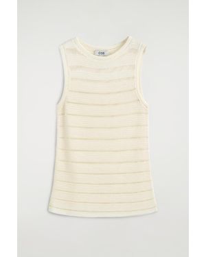 COS Ladder-Stitch Knitted Top - Natural