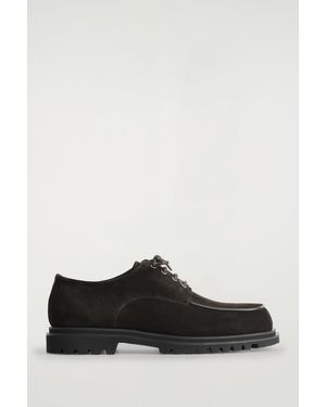 COS Chunky Suede Derby Shoes - Black