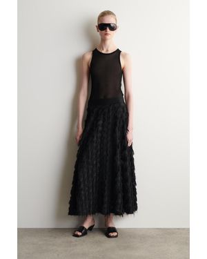 COS Jacquard-Midirock Mit Fransen - Schwarz