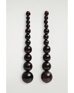 COS Garnet Droplet Earrings - Black