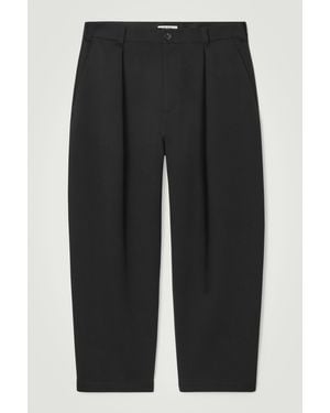 COS Scuba-jersey Barrel-leg Trousers - Black