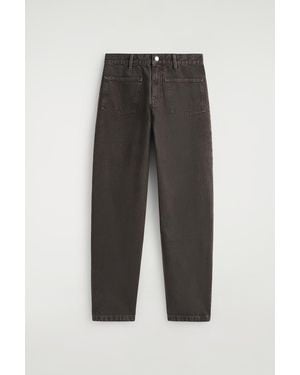 COS Patch-Pocket Straight-Leg Jeans - Brown