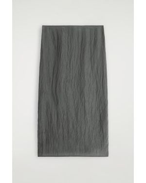 COS Crinkled-Satin Pencil Skirt - Grey