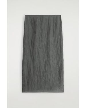 COS Crinkled-Satin Pencil Skirt - Grey