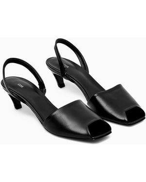 COS Slingback Leather Sandals - Black