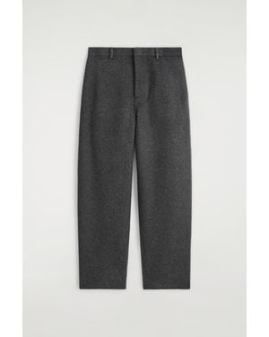 COS Double-Faced Wool Relaxed-Fit Wide-Leg Trousers - Grey