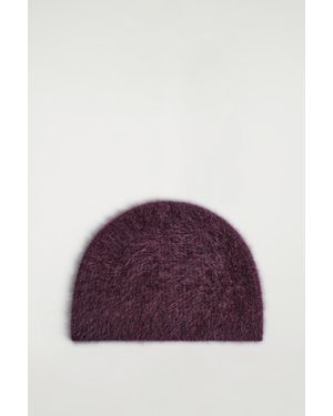 COS Brushed-Cashmere Beanie - Purple