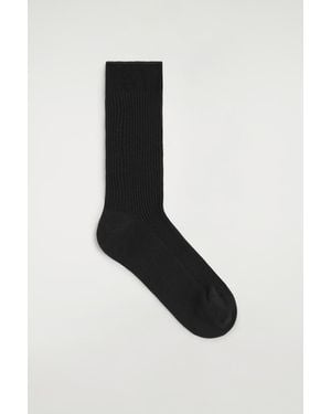 COS Ribbed Silk Socks - Black