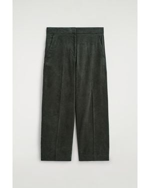 COS Cropped Corduroy Trousers - Green