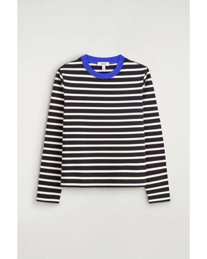 COS Clean Cut Long-Sleeved T-Shirt - Blue