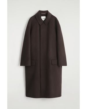 COS Double-Faced Wool Long Car Coat - Black