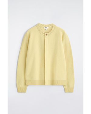 COS Boiled-Wool Crew-Neck Cardigan - Yellow