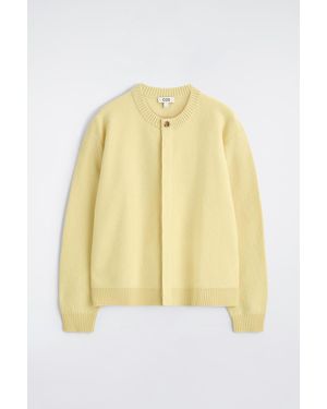 COS Strickjacke Aus Kochwolle Mit Rundhalsausschnitt - Gelb