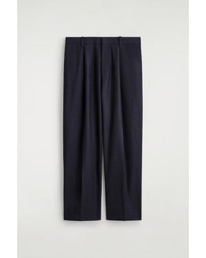 COS Relaxed Wool Straight-Leg Pants - Blue