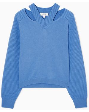 COS Deconstructed Wool Jumper - Blue