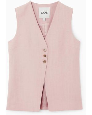 COS Lange Weste Aus Leinen-mix - Pink