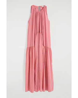 COS Gathered Halterneck Maxi Dress - Pink