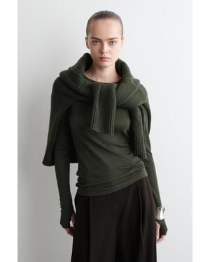 COS Schmal Geschnittenes Oberteil Aus Merinowolle - Schwarz