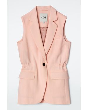 COS Slim Linen Waistcoat - Pink