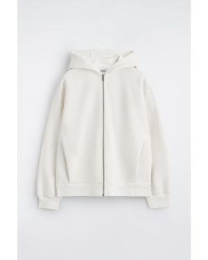 COS Cotton-Piqué Zip-Up Hoodie - White