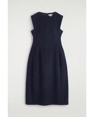 COS Sculpted Brushed-Wool Midi Dress - Blue