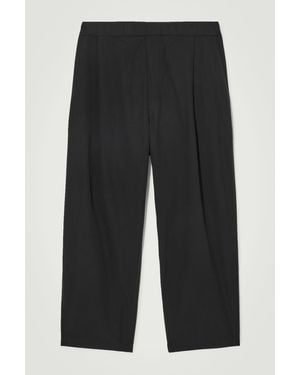 COS Wide-leg Elasticated Trousers - Black