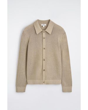 COS Knitted Cotton-Paper Cardigan - Natural