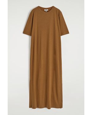 COS Cotton-Linen Maxi T-Shirt Dress - Brown