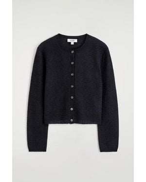 COS Zigzag-Knit Mohair-Blend Cardigan - Blue