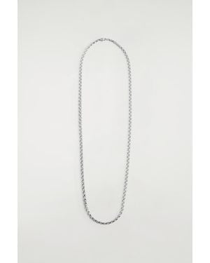 COS Teardrop-Link Long Chain Necklace - White